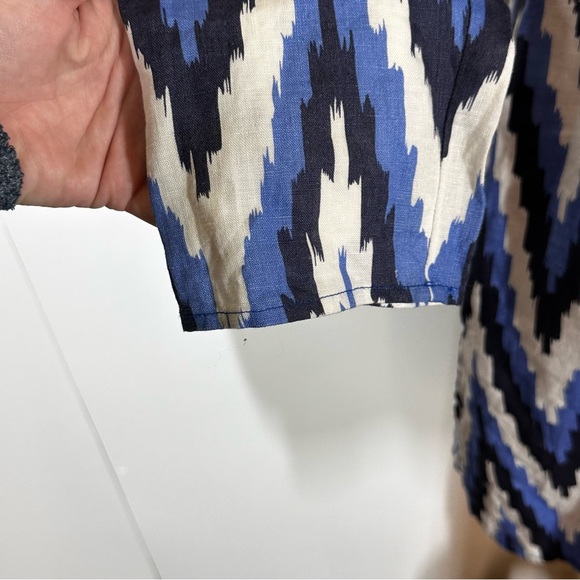 Talbots Chevron Ikat 100% Linen Cover Up Tunic Dress Sz M - Picture 9 of 10